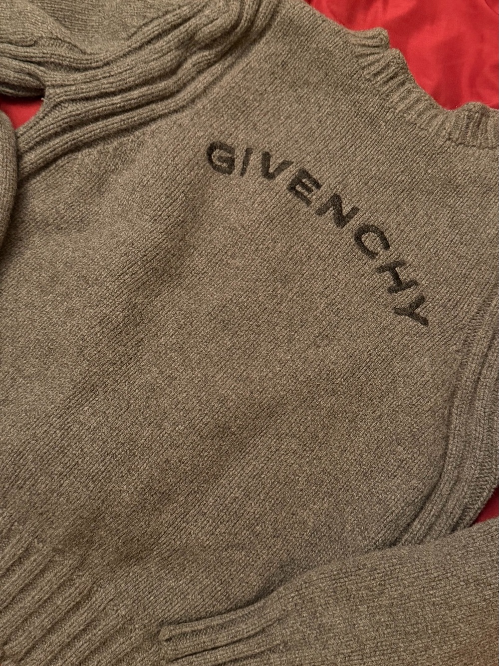 Givenchy Men's Taupe Turtleneck Sweater with Logo